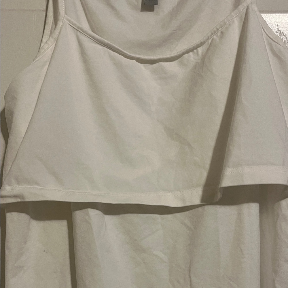 White Layered Spaghetti-Strap Cami - Picture 4 of 5